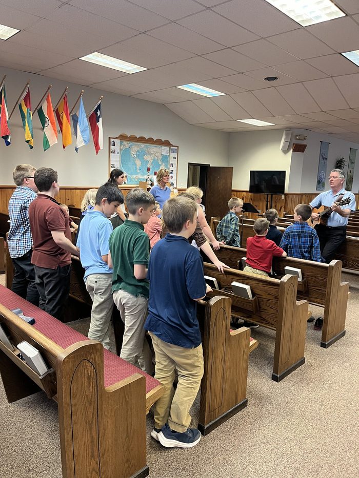 Students gathered in chapel