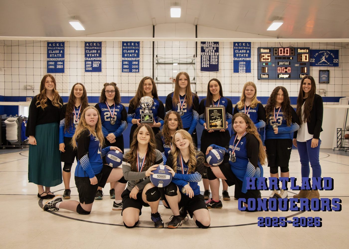 The Hartland Christian School girls volleyball team, 2025-2026